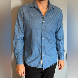 American Eagle Outfitters Blue Casual Button Down Shirt